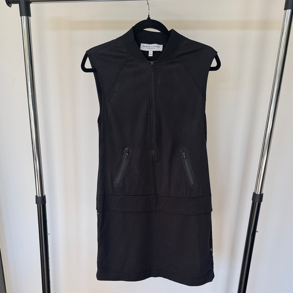 Derek Lam Athleta Black Zip-Front Mini Dress